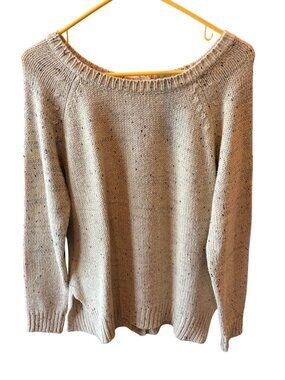 Market & Spruce Cotulla Elbow Patch Button Back Sweater Ivory M